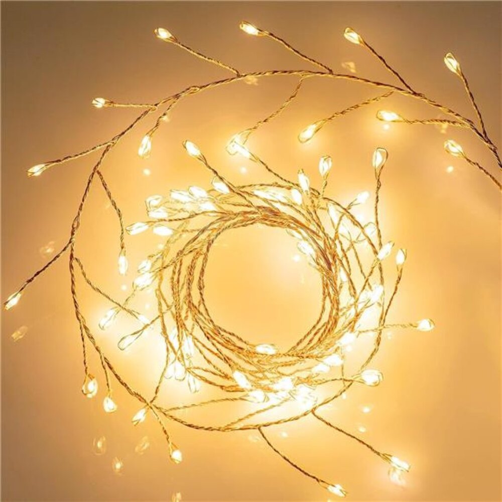 Fairy Lights Plug in, 10Feet 200 Led Cluster Lights Waterproof Firecracker